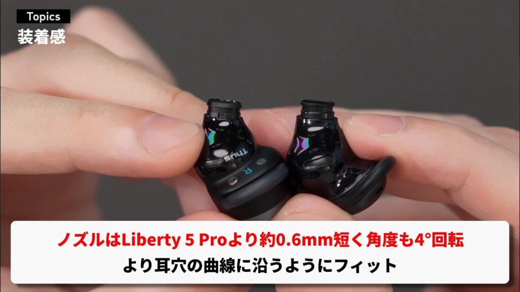 ノズルはLiberty 5 Proより約0.6mm短く、角度も4°回転